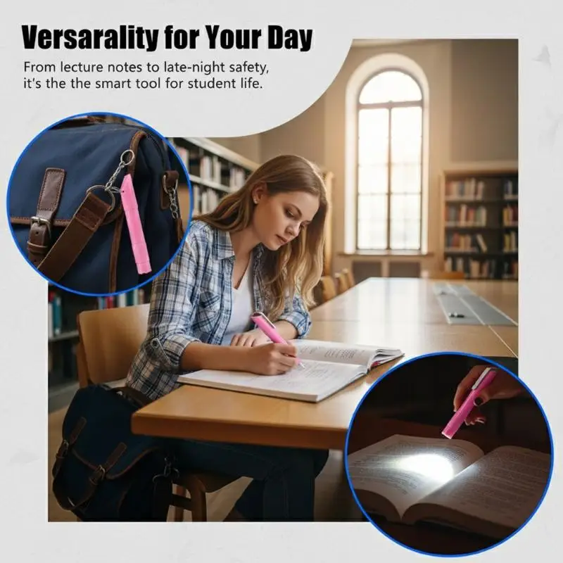 3in1 Ball Pen LED Flashlight Whistle Multipurpose Keychain for Emergency Outdoor Hiking Students