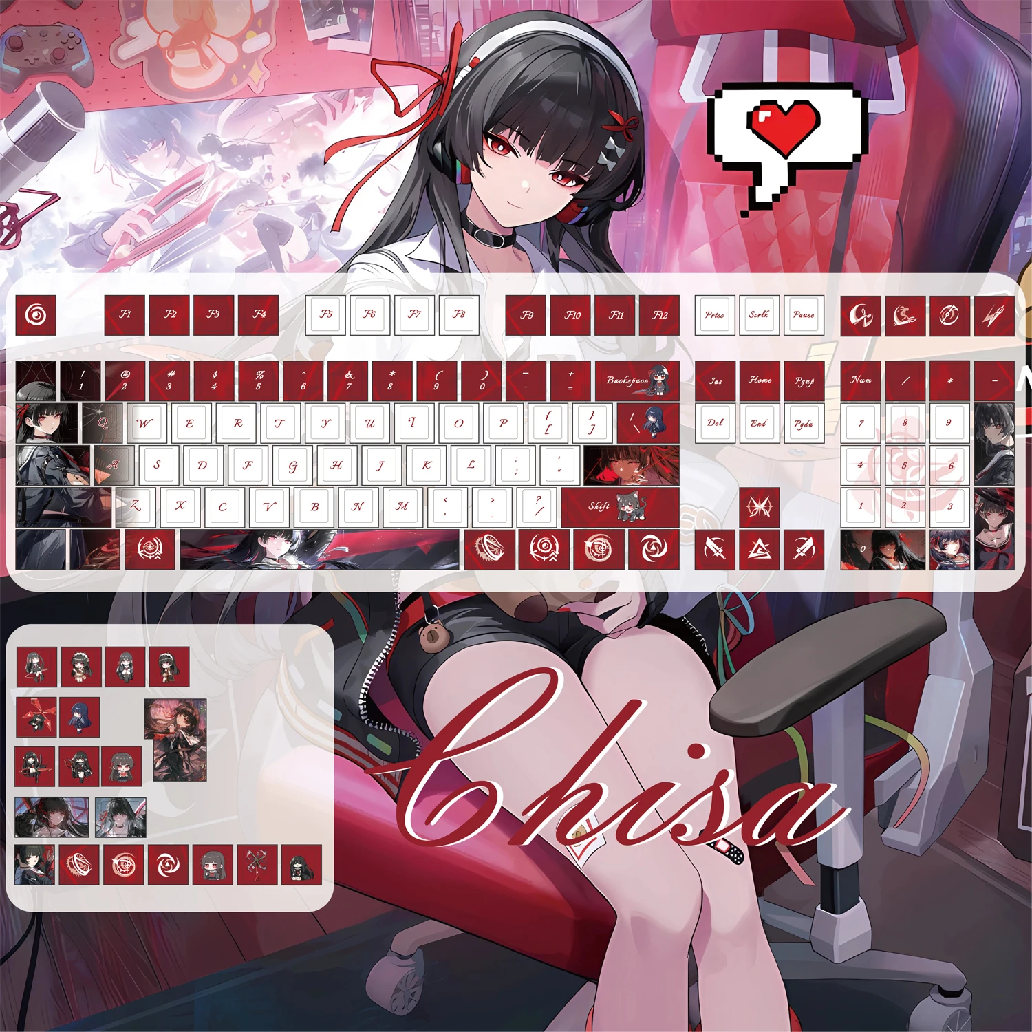 

MAIMOOO Chisaki Keycap ちさきAnime & Game Character DIY Personalized Wuthering Waves ISO ANSI Layout Keyboard Keycaps