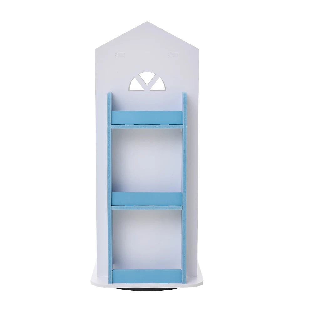 Voltsify 4-Tier Castle Kids Rotating Bookshelf Storage Organizer Rack