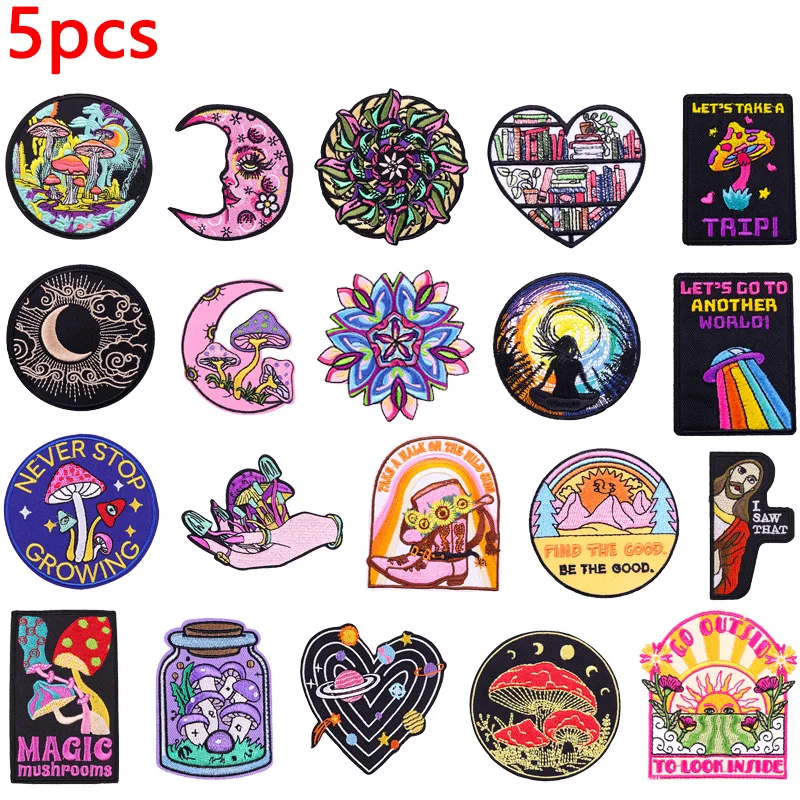5Pcs/Lots Outdoor/Cartoon Embroidery Patch On Clothes Jacket