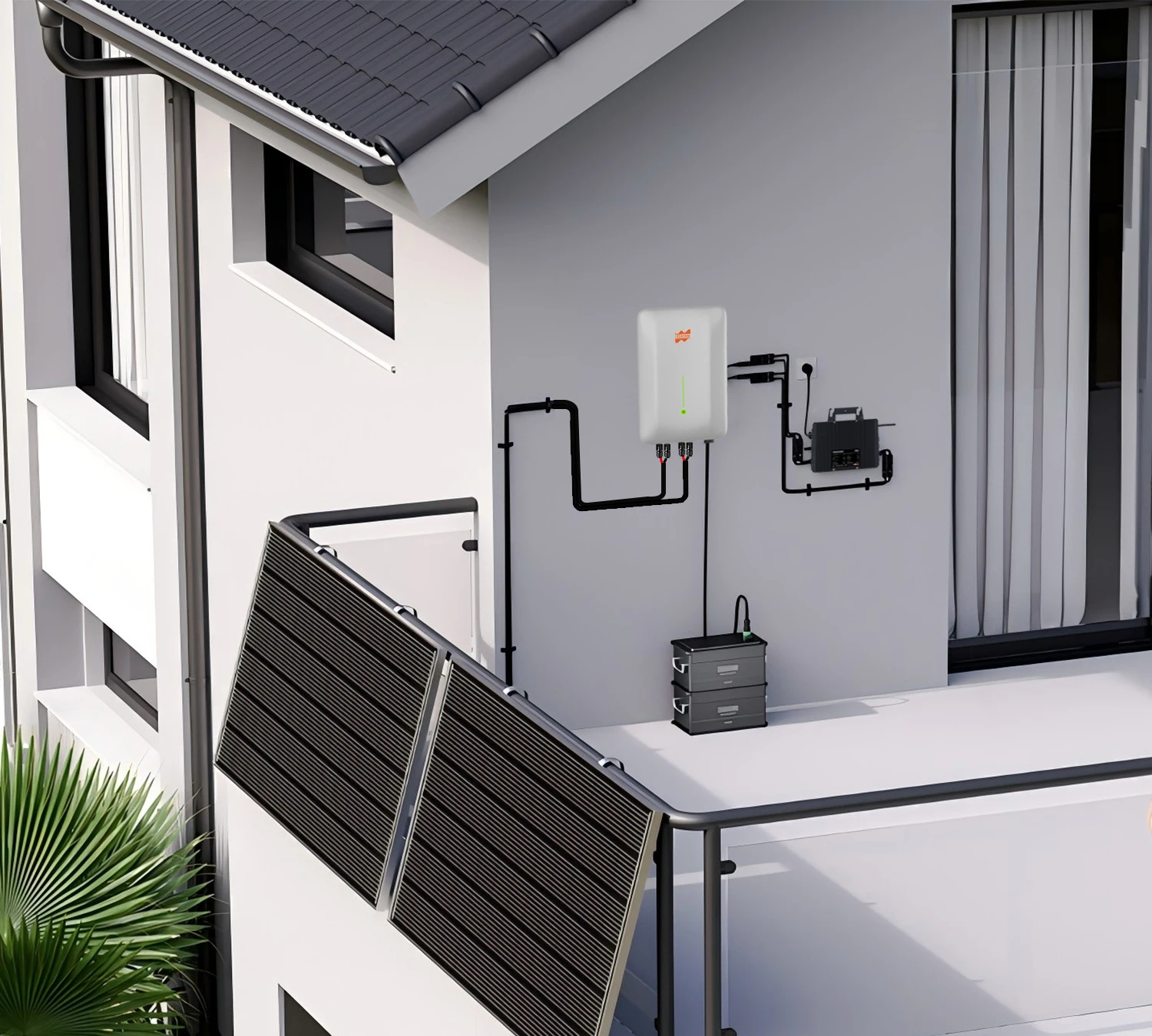 High Efficiency MPPT1600W Balcony Solar Controller with APP Control Save More on Electricity Bills Supports 2×800W PV Input 98%