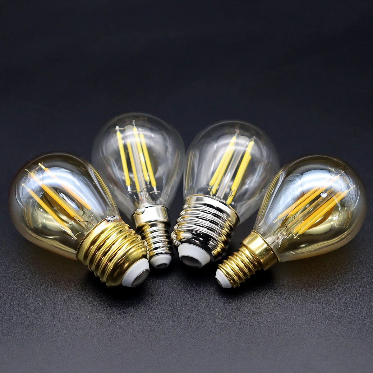 Bulbo retro do filamento de Edison, vidro desobstruído, lâmpada do vintage, ouro 2700K, 4000K, 4W, E14, E27, 220V, 6Pcs Lot