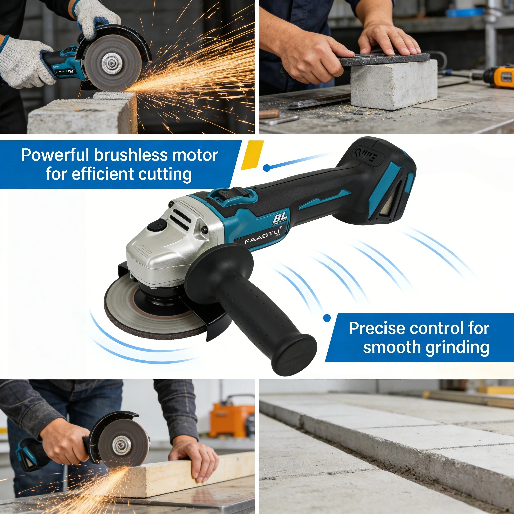 FAAOTU DGA504 18V  brushless lithium battery multi-purpose angle grinder bare machine Compatible with MT batteries NO battery