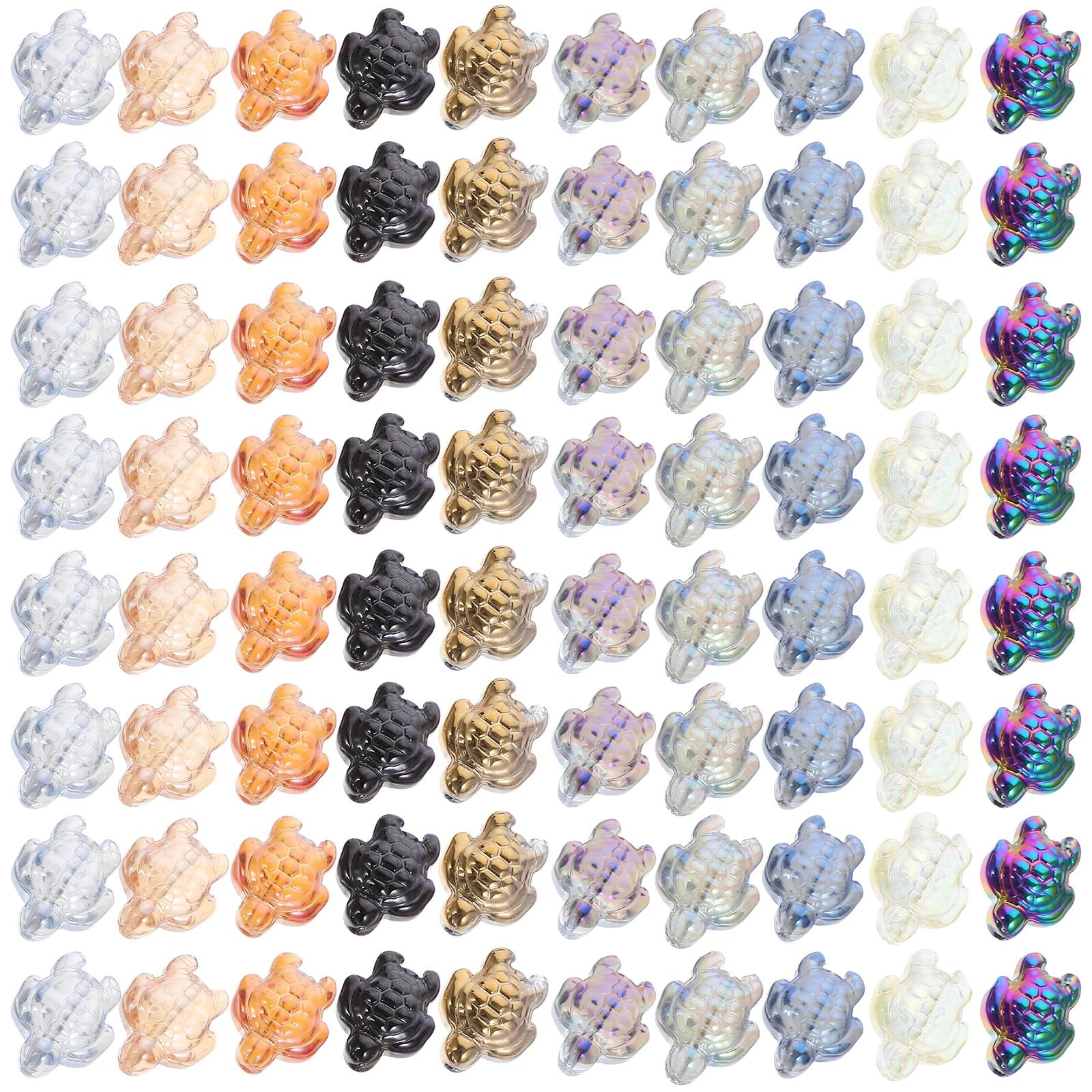

120pcs Colorful Crystal Pendant Turtle Beads Glass Material Durable Diy Jewelry Making Bracelets Necklace Crafts Accessories