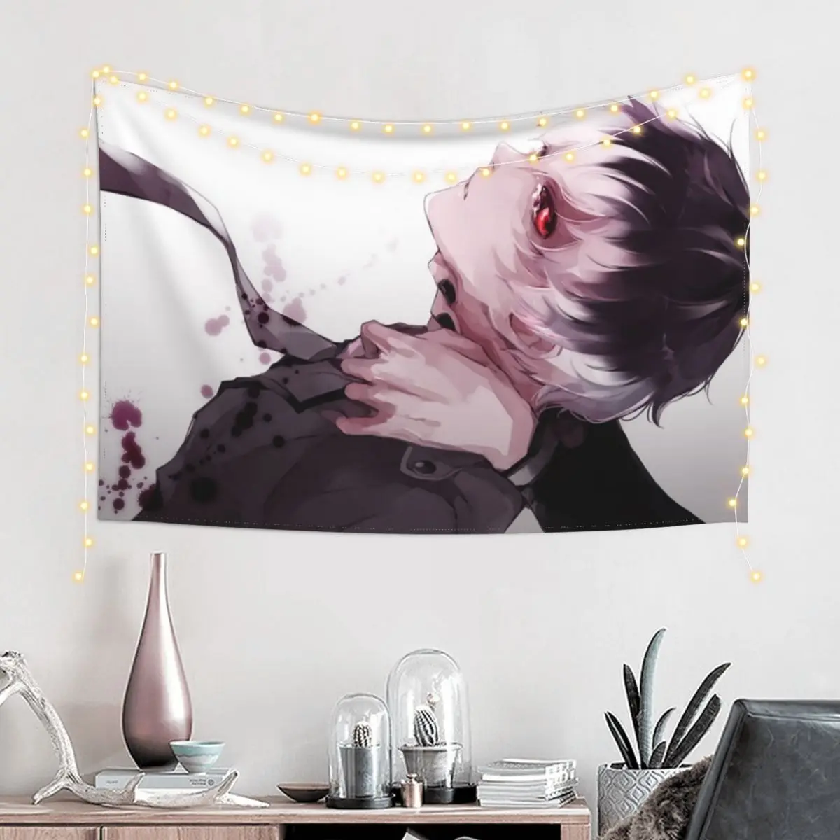 Hiase & Ken Kaneki Tapestry Custom Room Decorator Room Decoration Accessories Tapestry