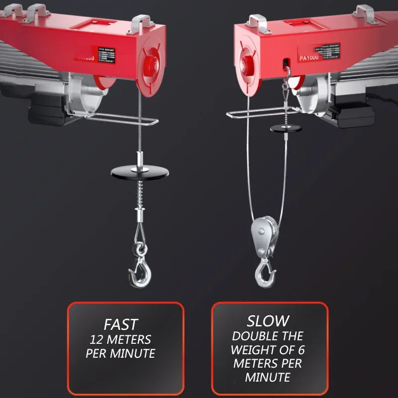 PA300 Hoist Flat Winch Hoist Hoist 220V/650W Household Miniature Electric Portable Remote Control  Crane With Wire