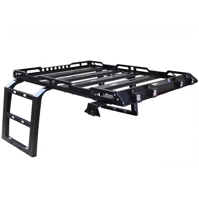 

New Type Square Light Car Roof Rack Luggage Rack With Ladder For JK JL Jeep Wrangler