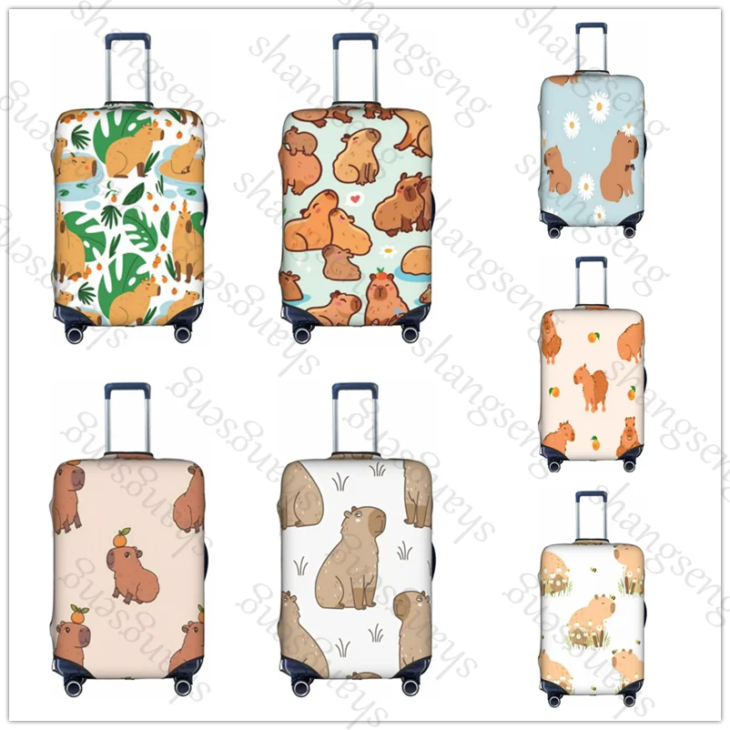 

Thick Elastic Luggage Protective Cover Zipper Suit For 18-32 inch Bag Suitcase Covers Travel Accessories Capybara Cartoon