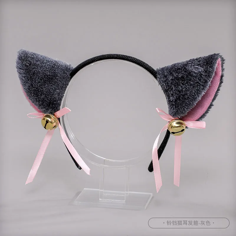 Kawaii Maid Haarreif Lolita Katzenohren Kopfbedeckung Cosplay Kopfzubehör Halloween Anime Mädchen Glockenschleife Weihnachts-Haaraccessoires – Detail 7