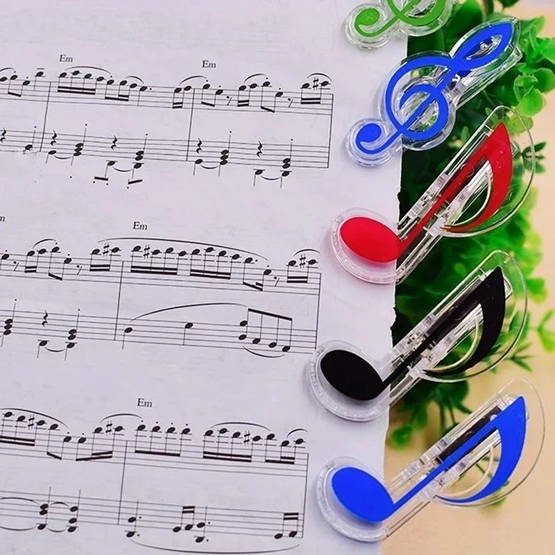 3Pcs/set Book Paper Sheet Clips Steel Spring Score Funny Mini Music Folder Clips Decorative Paper Musical Notation Clip