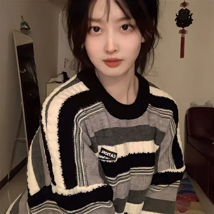 2025 Nuevo en prendas de punto, ropa de mujer, tops Y2K, ropa de calle de suéter para mujer, ropa femenina para hombre, ropa femenina superior