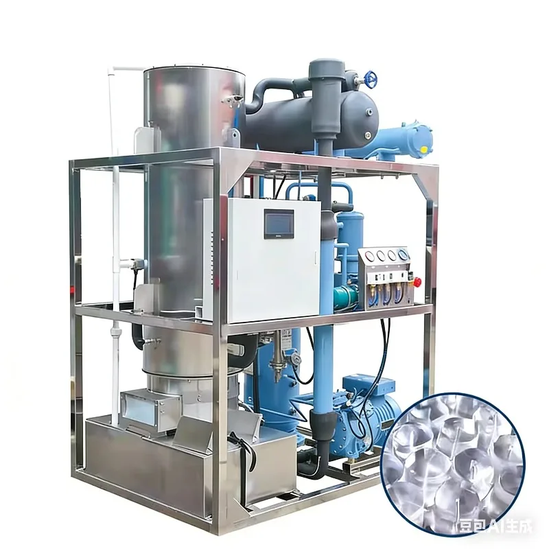 Food Grade Tube Ice 1ton-3ton Industrial Ice Machine for Drinks and Seafood Processing Customized