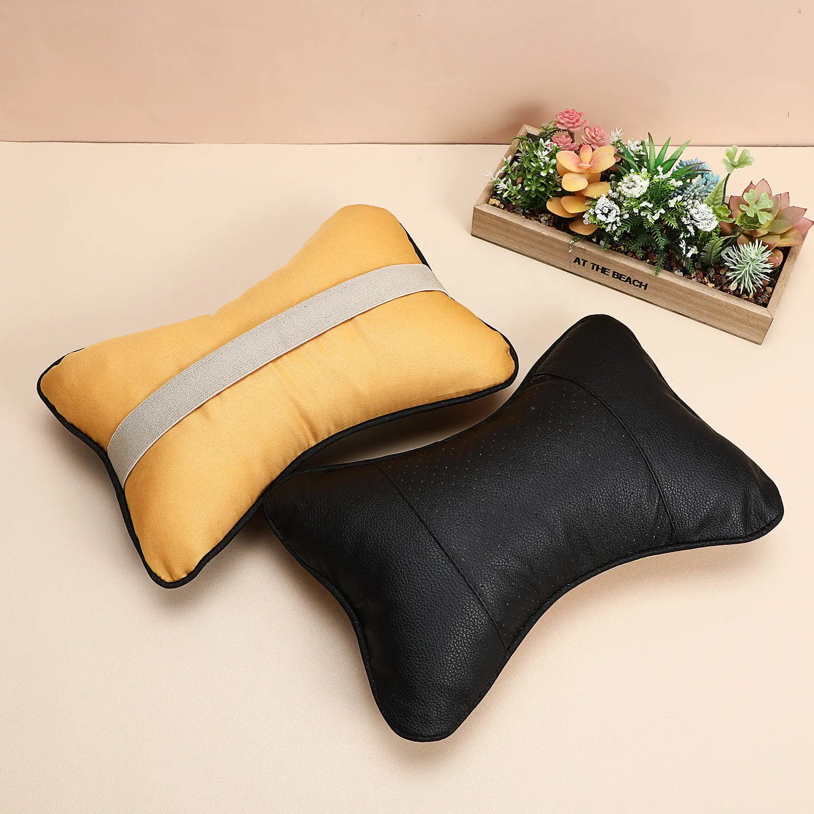 2Pcs Car Neck Pillow Universal Adjustable Neck Rest Pillow for Driving Travel Office Sitting Support Posture Protection Comfort