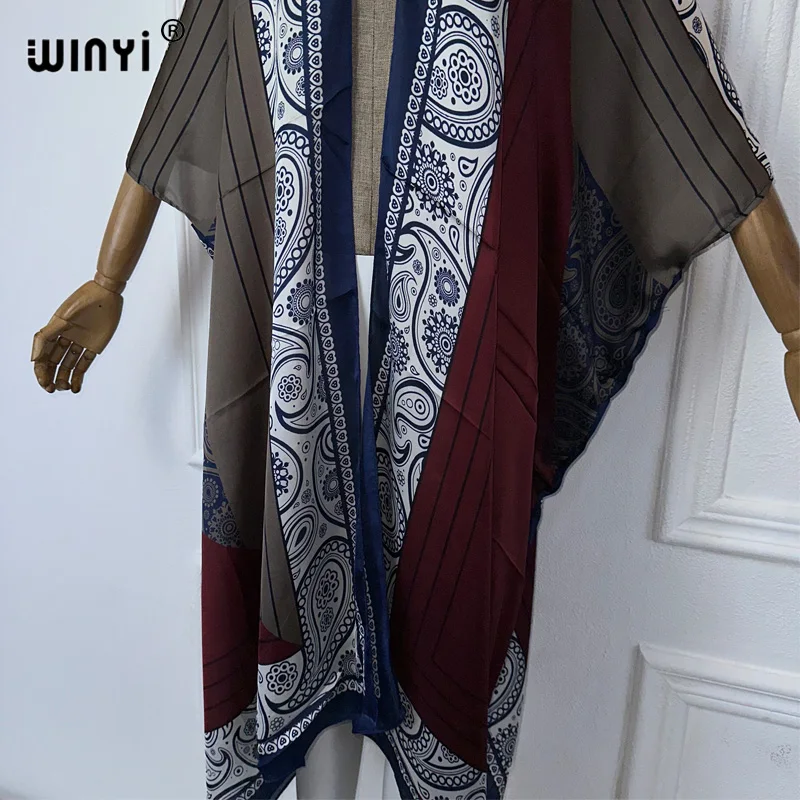 WINYI Women Bohemian print Elegant dress African Cardigans Outerwear For Women Summer Sexy Lady Swimwear Kimonos beach cover up