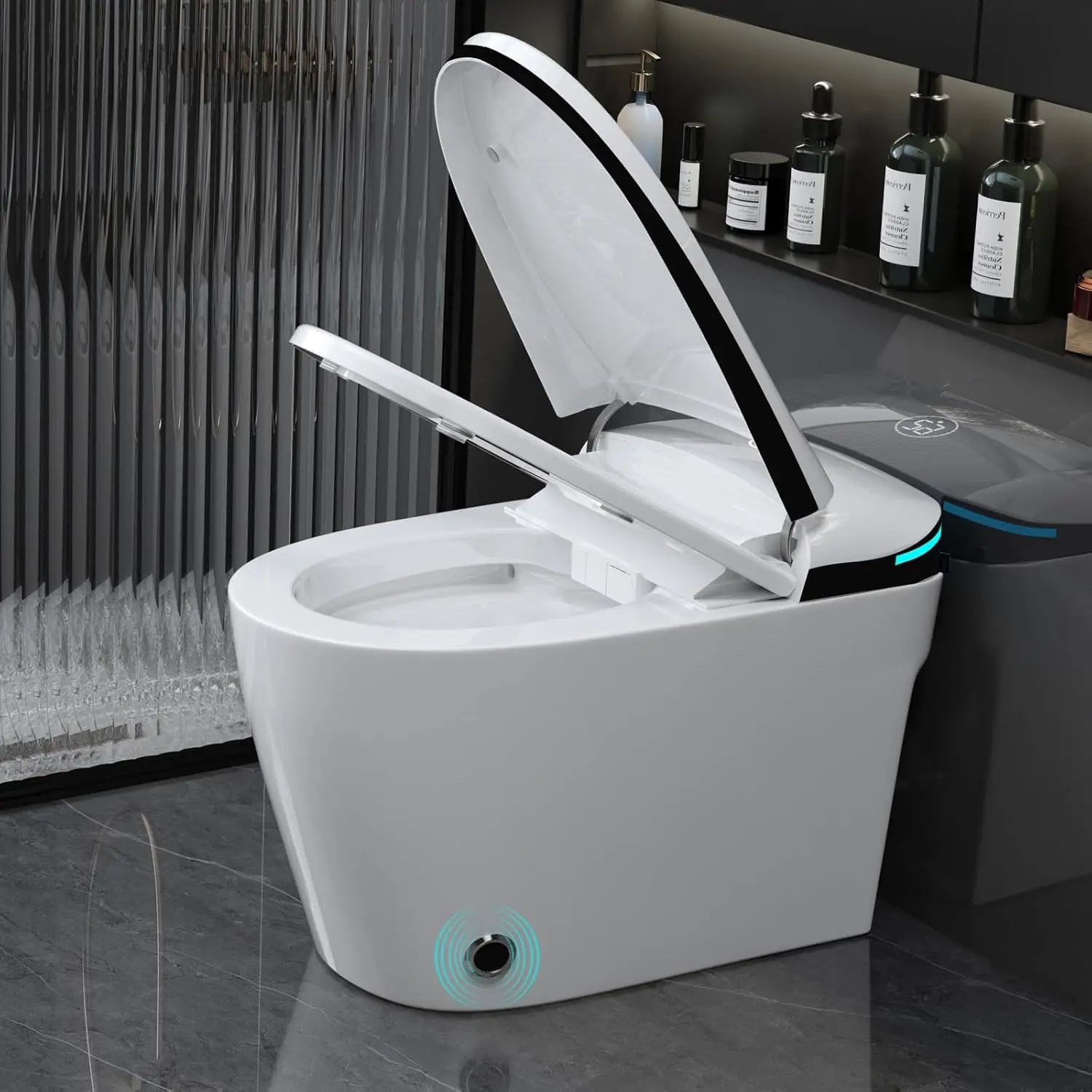

Tankless Smart Toilet With Bidet Built In, One-piece Bidet Toilet, Auto Flush, Auto Open & Auto Close,Heated Seat,, Customized