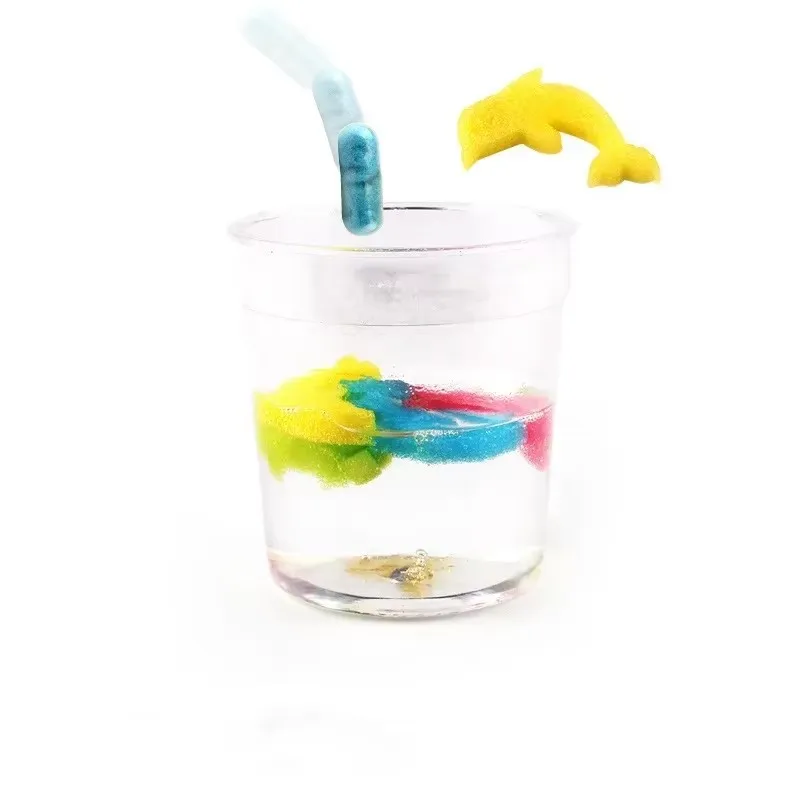 1 قطعة كبسولة نمو سحرية مطاطية ملونة للحيوانات تنمو أكبر في الماء كبسولة سحرية ناعمة للأطفال تفاعل بين الوالدين والطفل