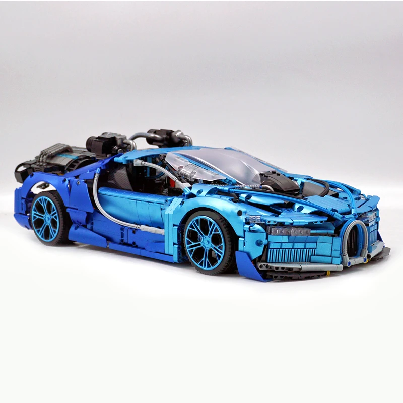 Guly 10613 Technical Blue Plating MOC Super Sprots Car Model Building Blocks Bricks DIY Puzzle Assembly Toys Christmas Gifts Kid