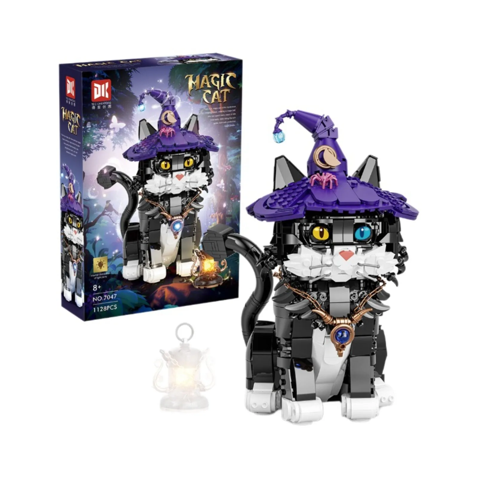 

1128 шт., набор светящихся строительных блоков Magic Cat, креативная сборка для мальчиков, модель MOC, образовательный подарок для детей