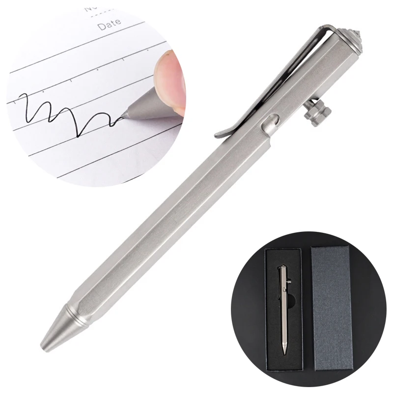 Titanium Alloy Defence Tactical Pen Valentines Day Gift For Boyfriend Teacher Father Anti Skid Pen Glass Breaker Survival Kit