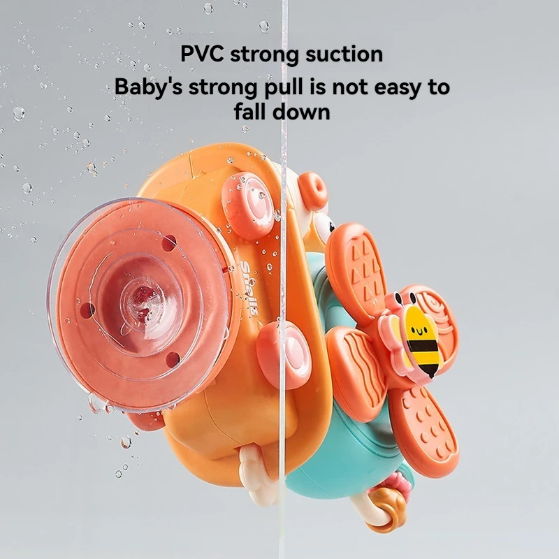 Windmill Snail Spin Fun Children's Educational Chewing Baby High Chair Suction Cup Bell Soothing Toy