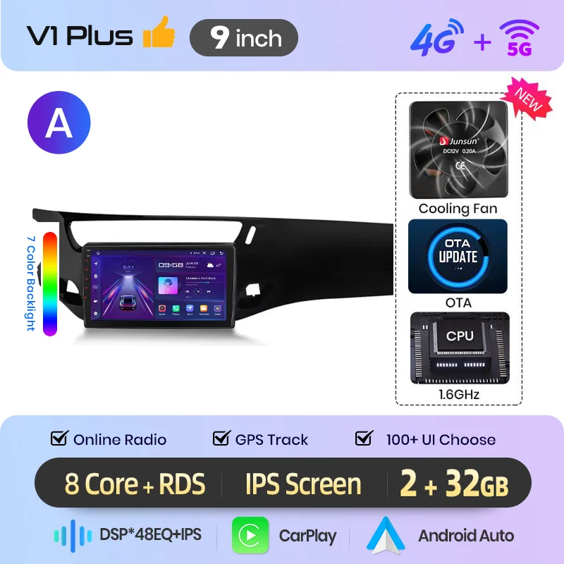 Junsun Android Auto autoradio voor Citroen C3 DS3 2010 2011 2012 2013 2014 2015 2016 Multimedia draadloze Apple CarPlay slimme intelligente systemen IPS touchscreen stereo videospeler 2 Din autoradio