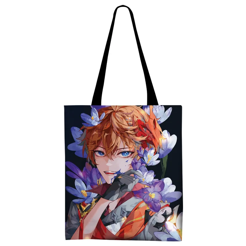 Genshin Impact Canvas Tote Bag Flower Version Sumeru Venti Cyno Dehya Wanderer Kazuha Alhaitham Baal Shopping Handbag