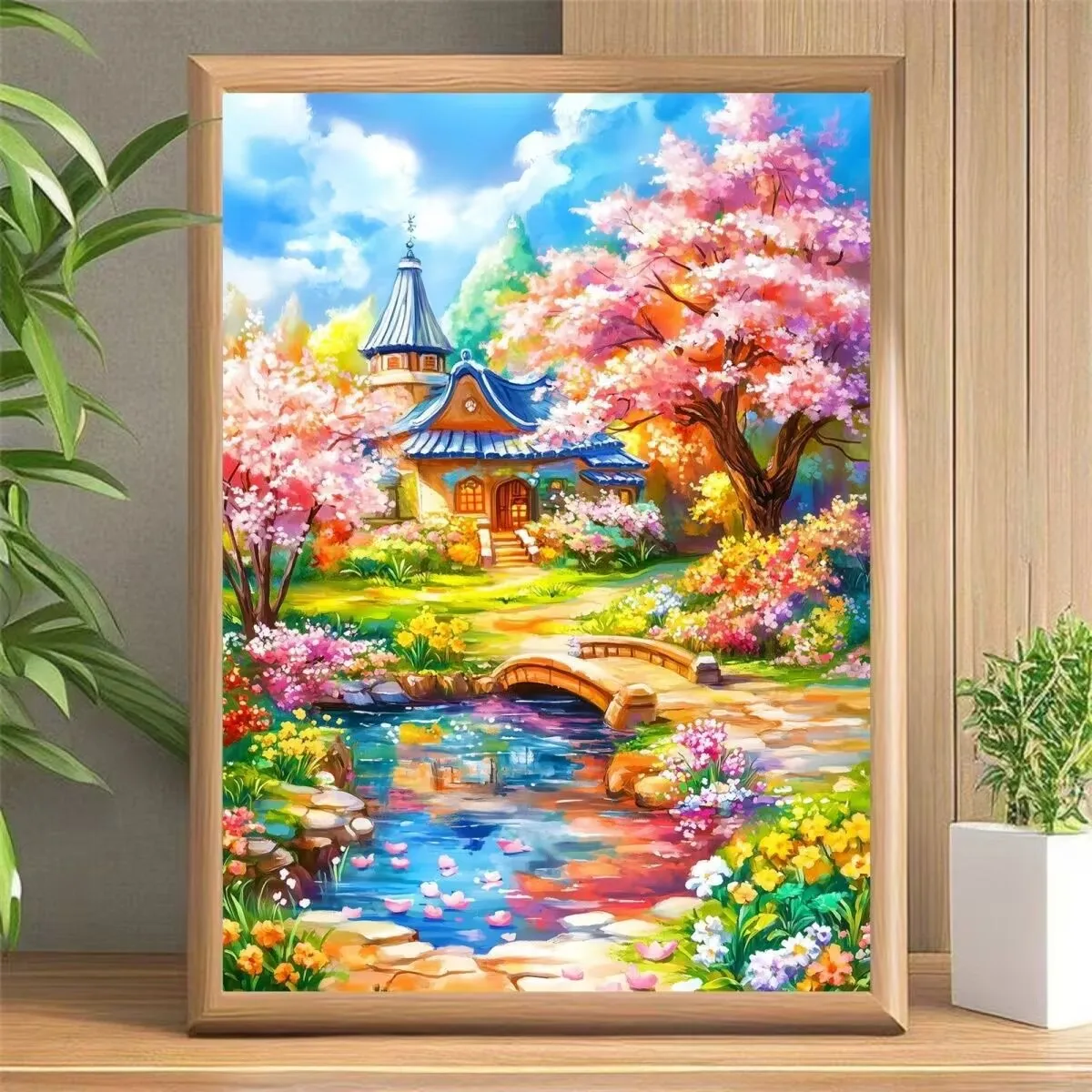 

9ct 60x80 см наборы с принтом «Страна чудес» для вышивки крестом «сделай сам», набор для рукоделия, домашний декор, поделки с иглами, нитки