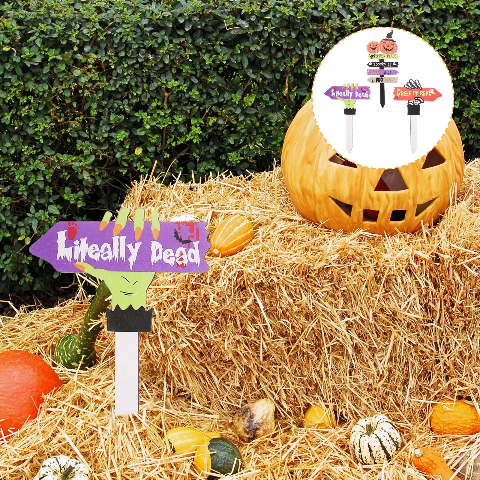 

3 Pcs Garden Decoration Insert Halloween Decorations Markers Stake Outdoor Signs