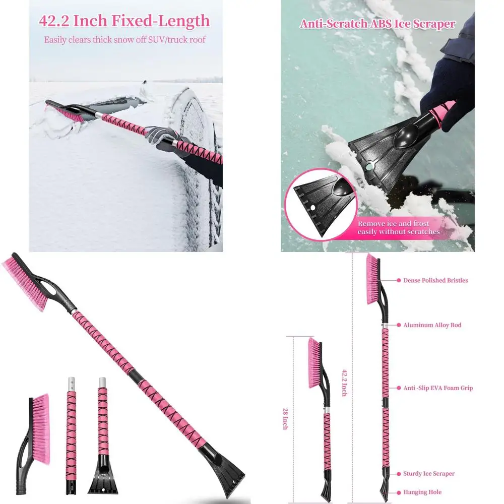 

HEEYA 42.2 Inch Ice Scraper and Brush for Car, Snow Brush and Ice Scraper for Windshield Window, Car Snow Scraper with Foam Grip