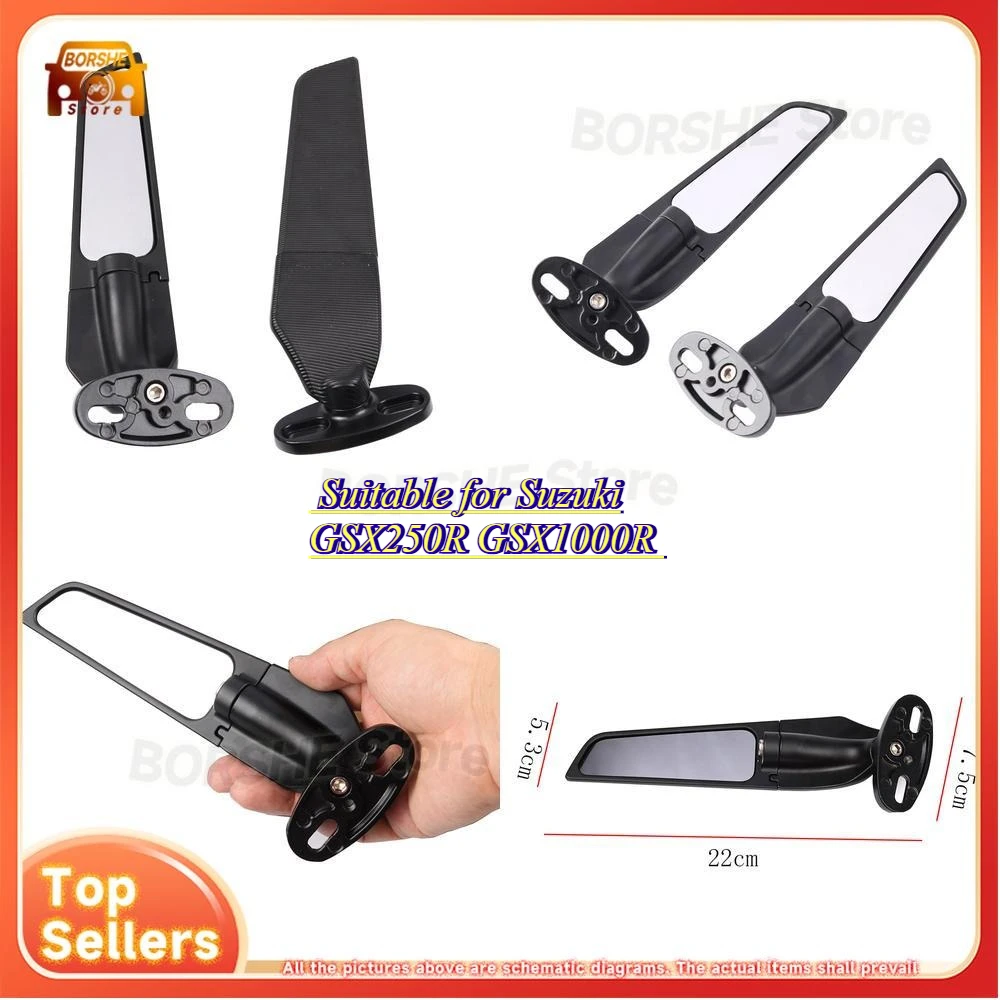 

Rearview Mirror for Suzuki GSX250R GSX1000R Motorcycle Suitable for Aerodynamic Wing Side Mirror Accessory