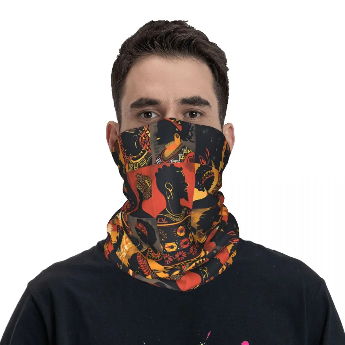 Black History Month Pattern African American Thin Wrap Scarf Bandana Neck Gaiter Face Cover Headband image 3