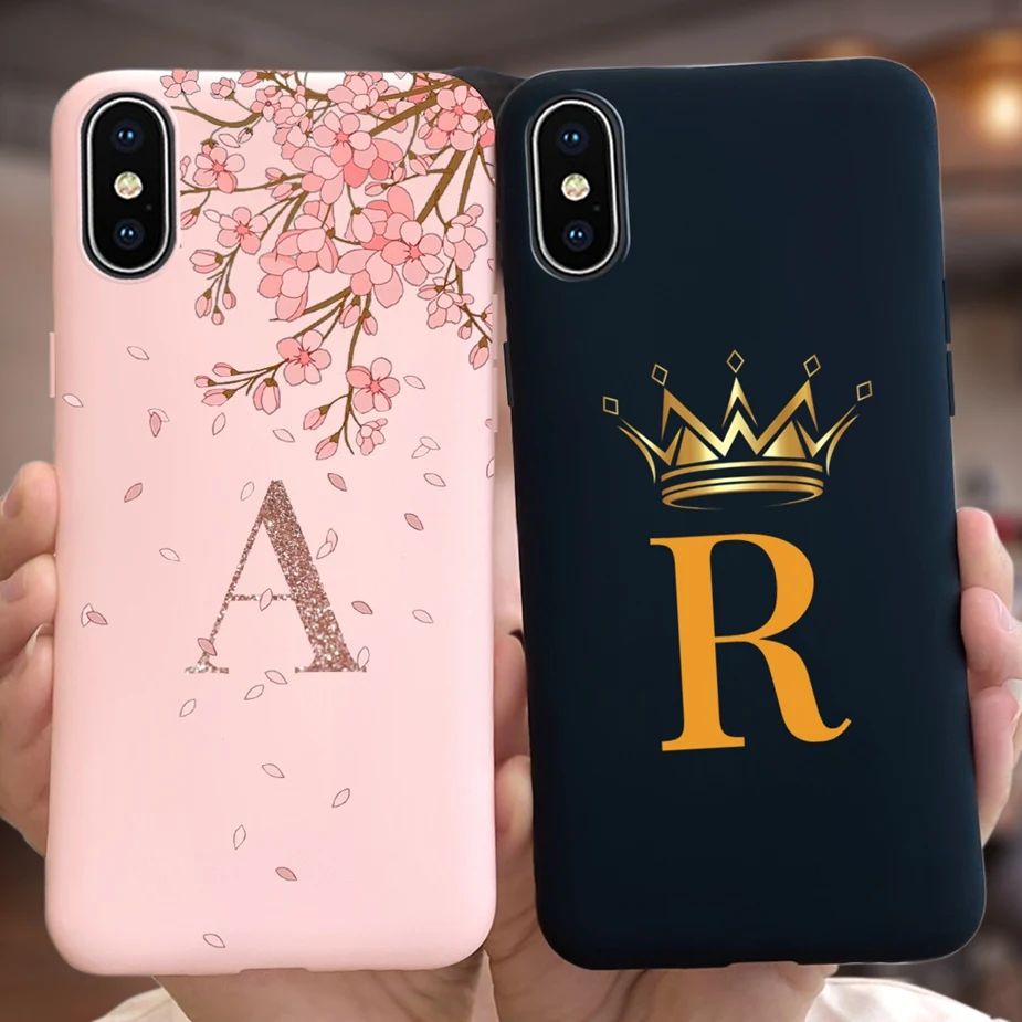 For iPhone X XR XS Max Case Luxury Crown Letters Cover Soft Silicone Phone case For iPhone XS Max iPhoneX iPhoneXR Fundas Bumper