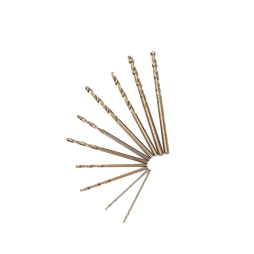 50Pcs 1/1.5/2/2.5/3mm Titanium Coated Drill Bits HSS Wear Protection Anti-rust High Speed Steel Drill Bits Set Tools