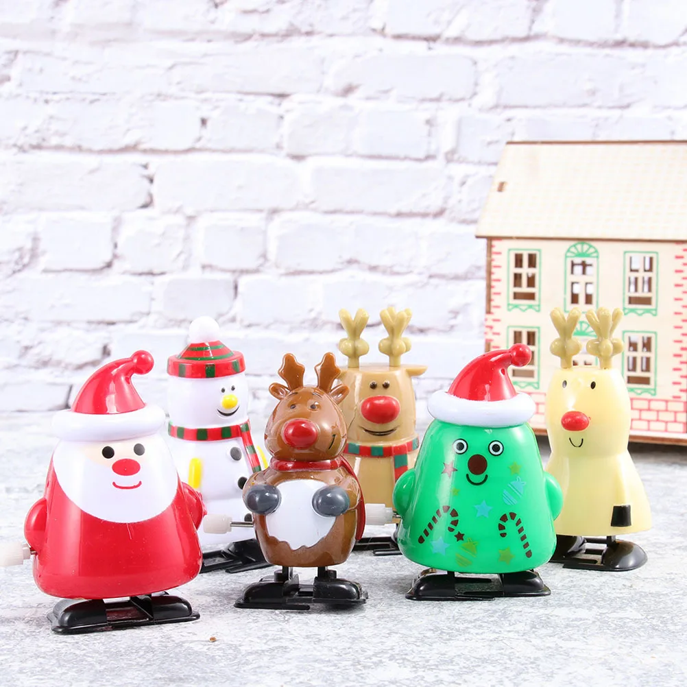 5 Piezas de Muñecos de Cuerda de Papá Noel y Muñeco de Nieve, Regalos de Navidad para Niños y Niñas