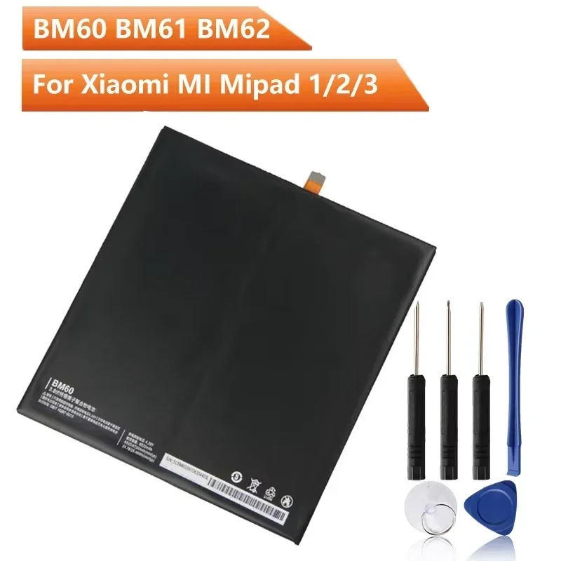 2024 Years Replacement Battery BM60 BM61 BM62 For Xiaomi MI Mipad 1/2/3 Rechargeable Battery 6700mAh