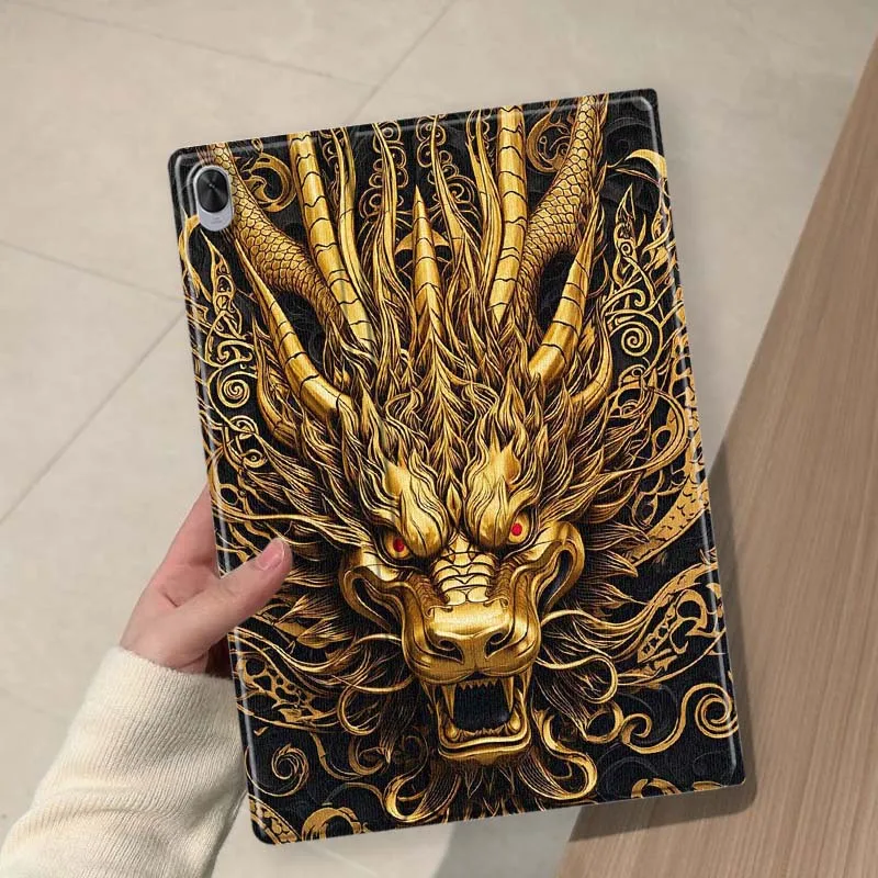 Golden Dragon Head Art Soft For Huawei MediaPad 11 M5 M6 ES Pro M5Lite Honor Pad V7 V8 X7 X8 X9 GT Pro Tab Tablet Case