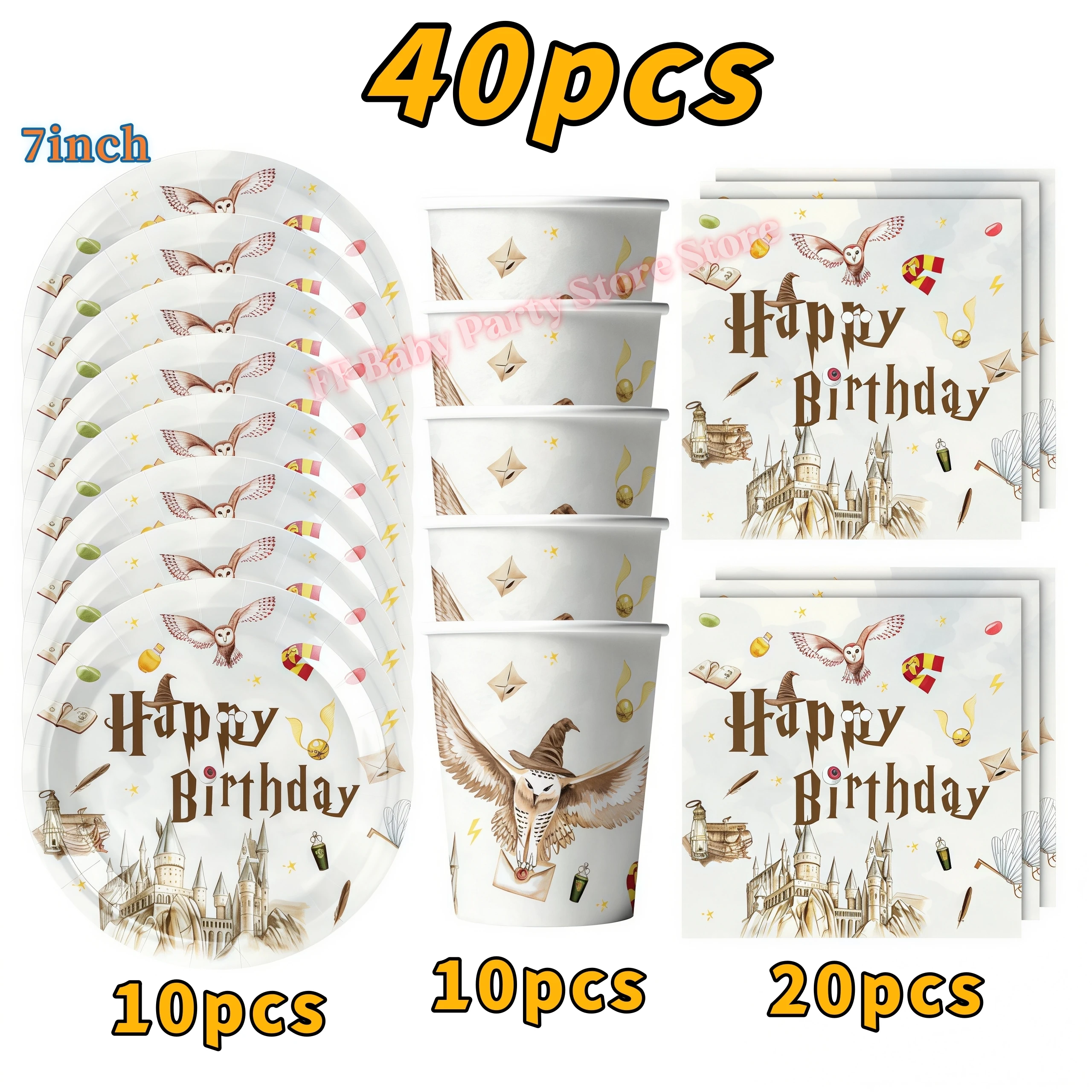 Academy Magics Geburtstagsparty-Dekoration, Harry-Potter-Motiv, Ballon, Teller, Becher, Serviette, Kindergeschenk, Babyparty-Zubehör, Event-Artikel, Souvenir – Detail 40