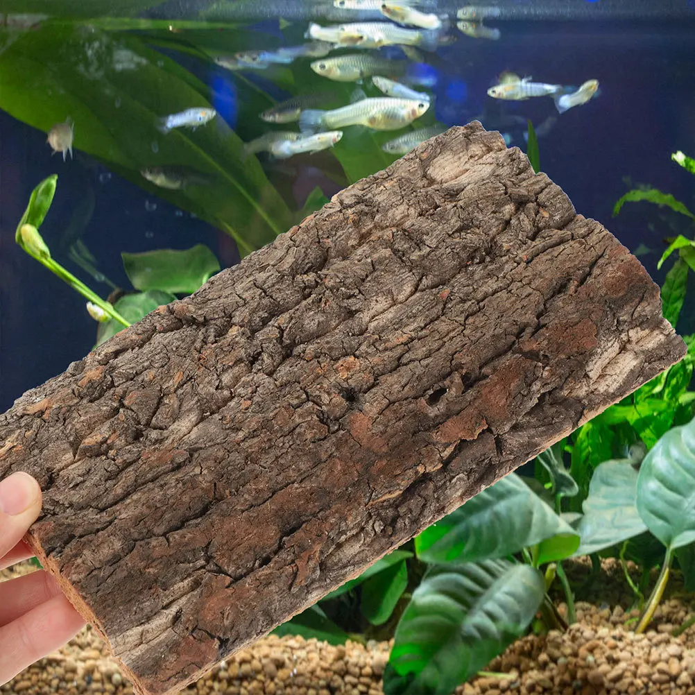 

2Pcs Decorative Aquarium Bark Natural Cork Log for Reptiles Terrarium Decor Reptile Habitat Enhancement Lizard Climbing Surface