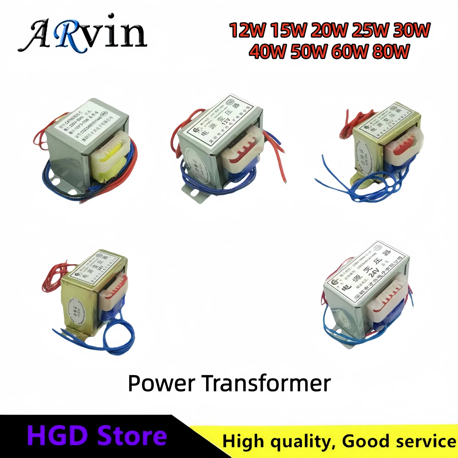 12W 15W 20W 25W 30W 40W 50W 60W 80W Power Transformer Input AC 220V 50HZ Output AC 6V 9V 12V 15V 18V 24V Single/Dual