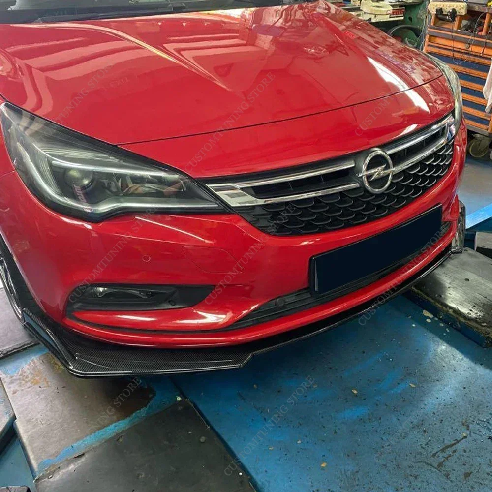 For Opel Astra K Front Bumper Lip Spoiler Splitter Diffuser Retroft Astra K B16 CDTI 1.4i 1.0T 2015-2019 Pre-Facelift Bodykits