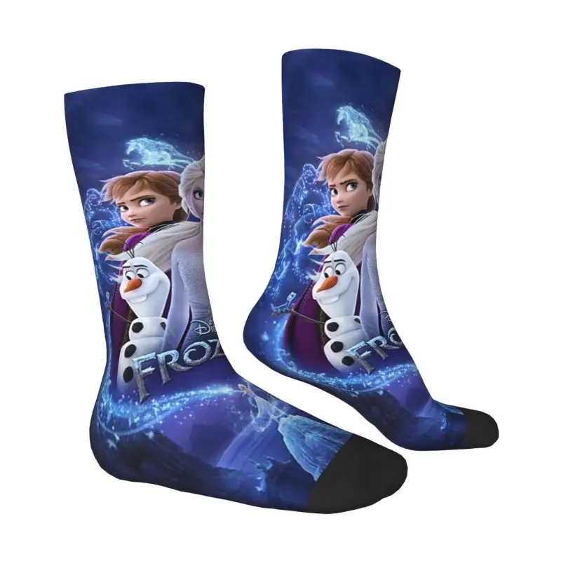 Frozen Elsa Anna Dress Socks Men Women Warm Fashion Novelty Animated Movie Crew Socks