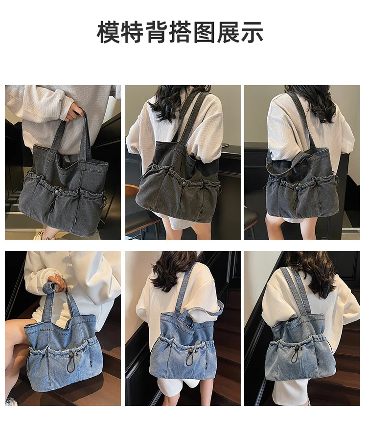 Damen-Umhängetasche, modische Handtaschen, Denim-Canvas-Geldbörse, tragbare Tragetasche, Handtaschen für den täglichen Weg zur Arbeit