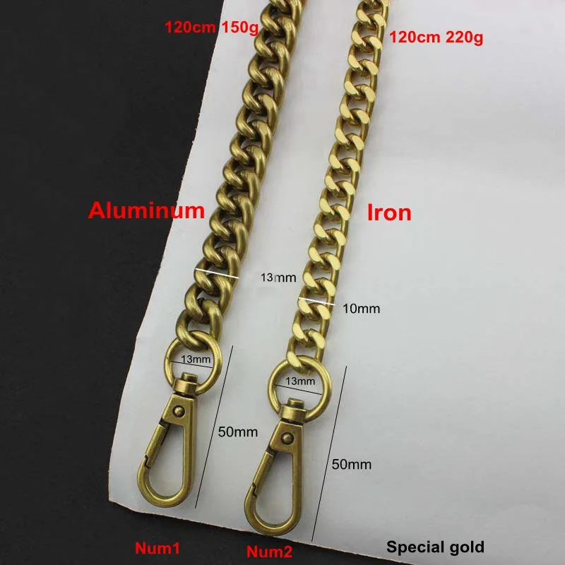 13mm 10mm NEW Fashion Rainbow Aluminum Iron Chain Bags Purses shoulder Straps Accessory Factory Quality Plating Cover Wholesale