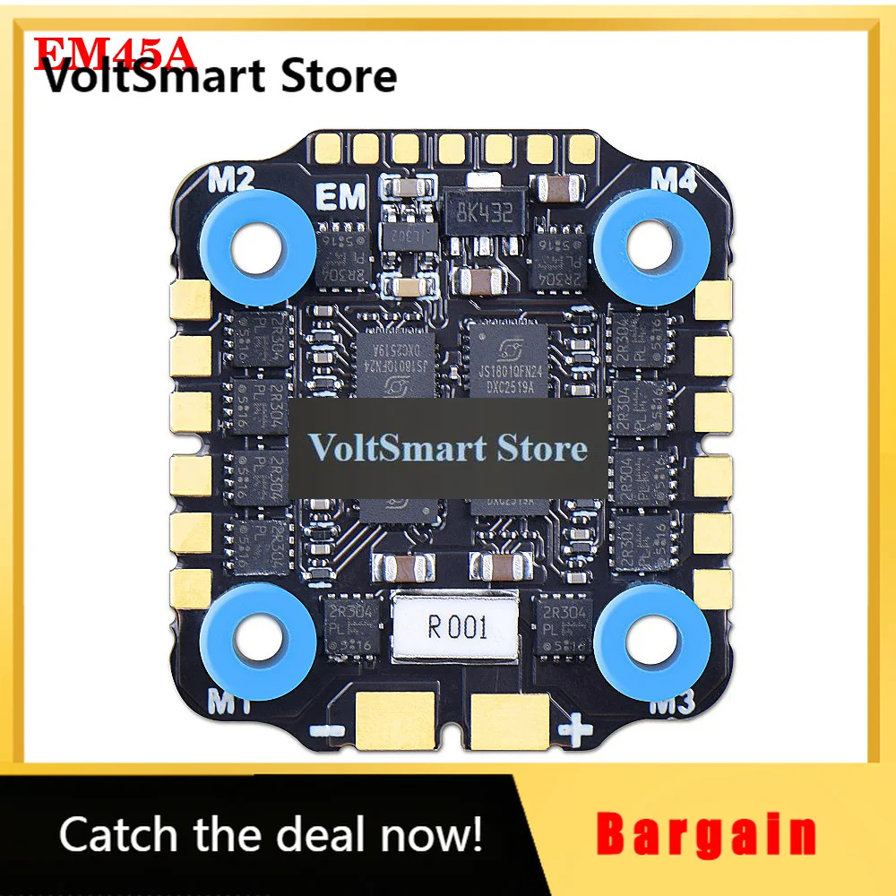 VoltSJHEMCU EM 45A/ 50A 4in1 ESC 2-6S Lipo With Blue Jay Firmware, Can Be Updated To BLHELI_S Firmware 20x20mm/ M4 For RC FPV Dr