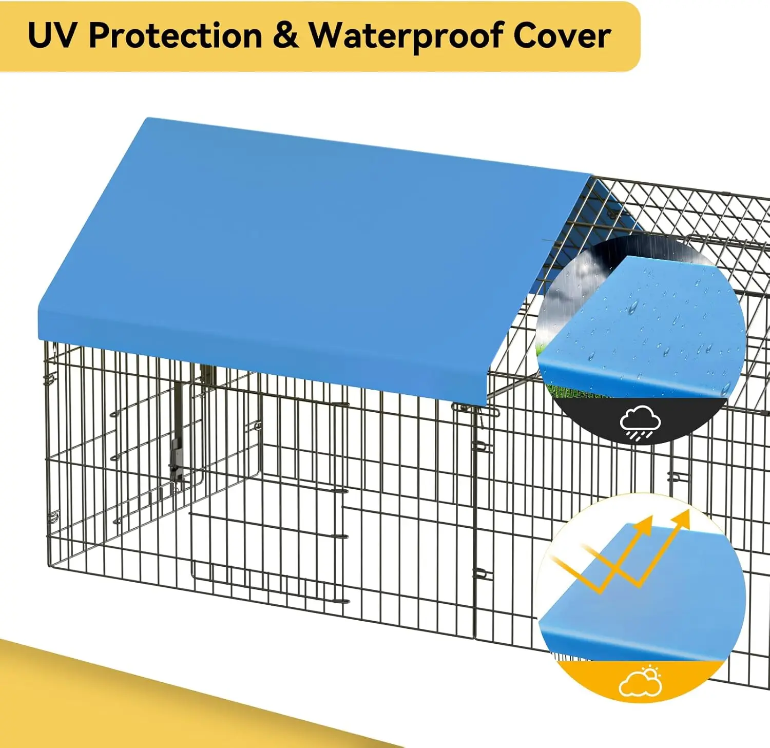 Metal Chicken Runs Coop For Yard With Cover Chicken Playpen Enclosure Chicken Pen Kennel Duck Coop