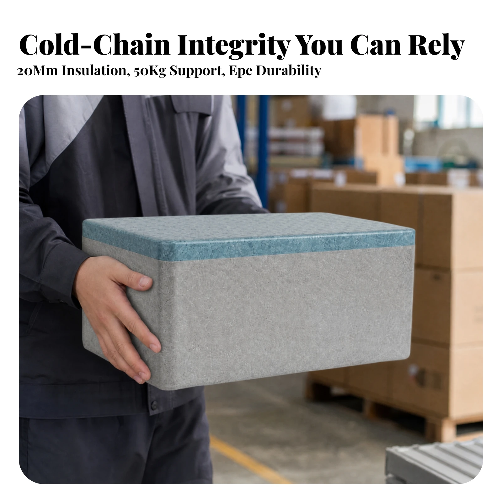 Reusable Thermal Foam Box with Tight Seal for Seafood Meal Delivery Packaging