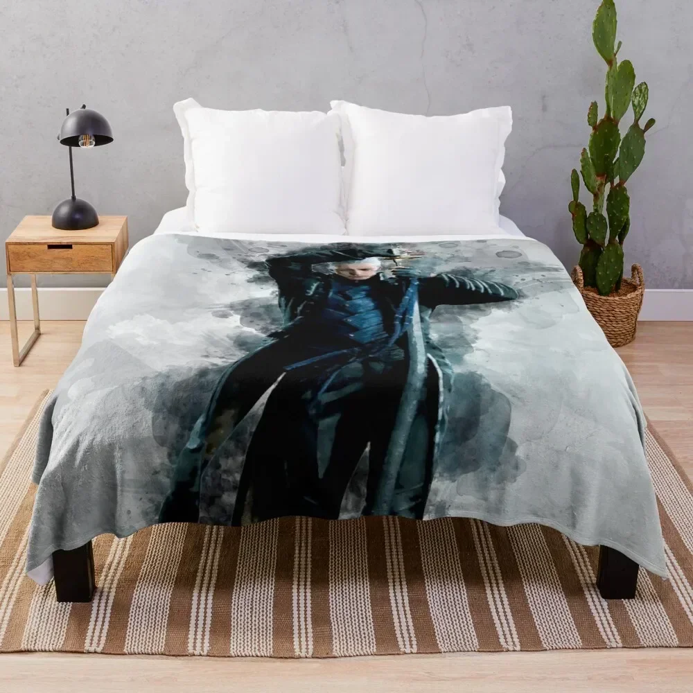 DMC - Vergil watercolor Throw Blanket Softest Personalized Gift Furrys Quilt Blankets