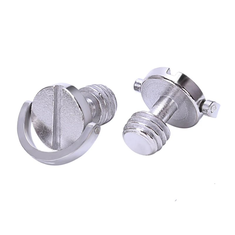 A22R-Longer Shaft D-Ring Screw 3/8 Inch-16 Thread Camera Tripod Quick Release Fixing Screw Adapter (Pack Of 2)