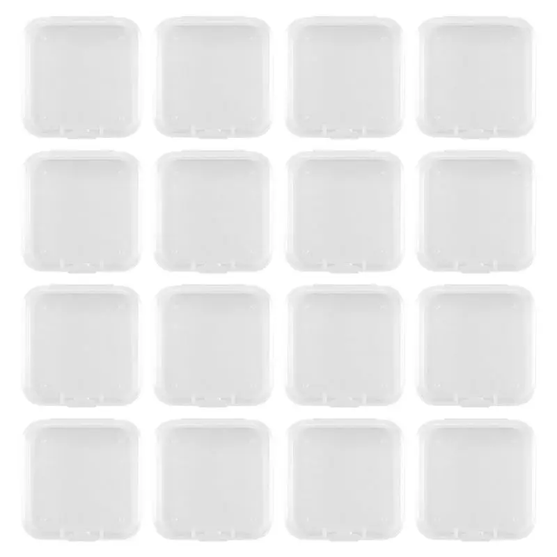 AA81-16 Pack Clear Plastic Beads Storage Containers Box With Hinged Lid For Small Items, Diamond, Beads (2.2X2.2X0.79In)