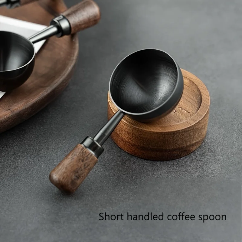 Vintage walnut wood coffee spoon, 10g measuring scoop for coffee & tea. Perfect holiday gift for desk & home.